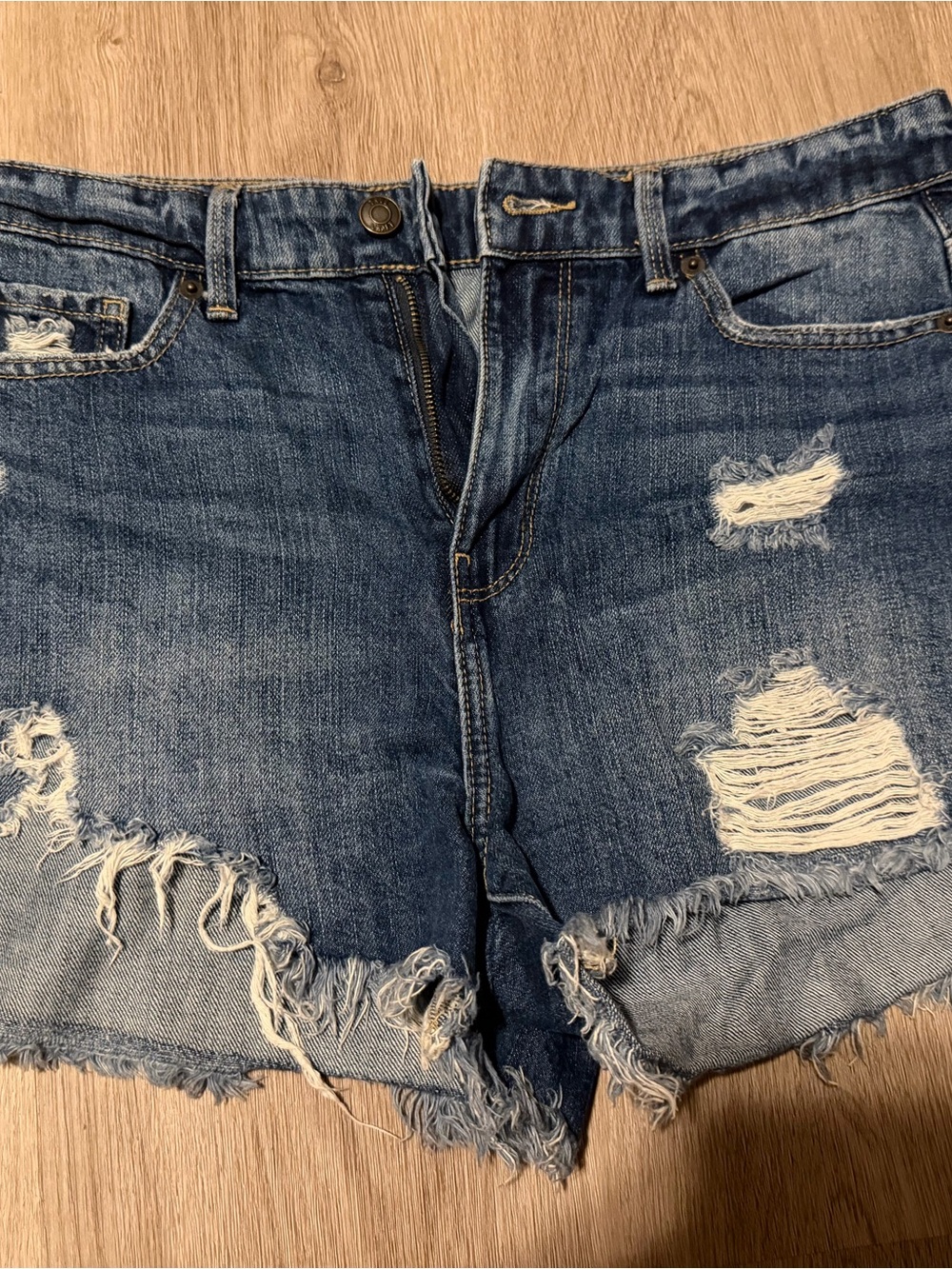 True Craft Mid Blue Denim Jeans with Brass Hardware